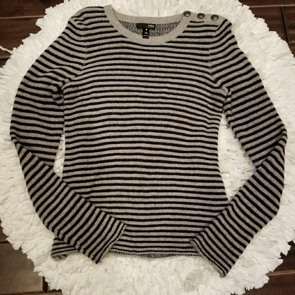 Aqua Cashmere Crewneck Sweater